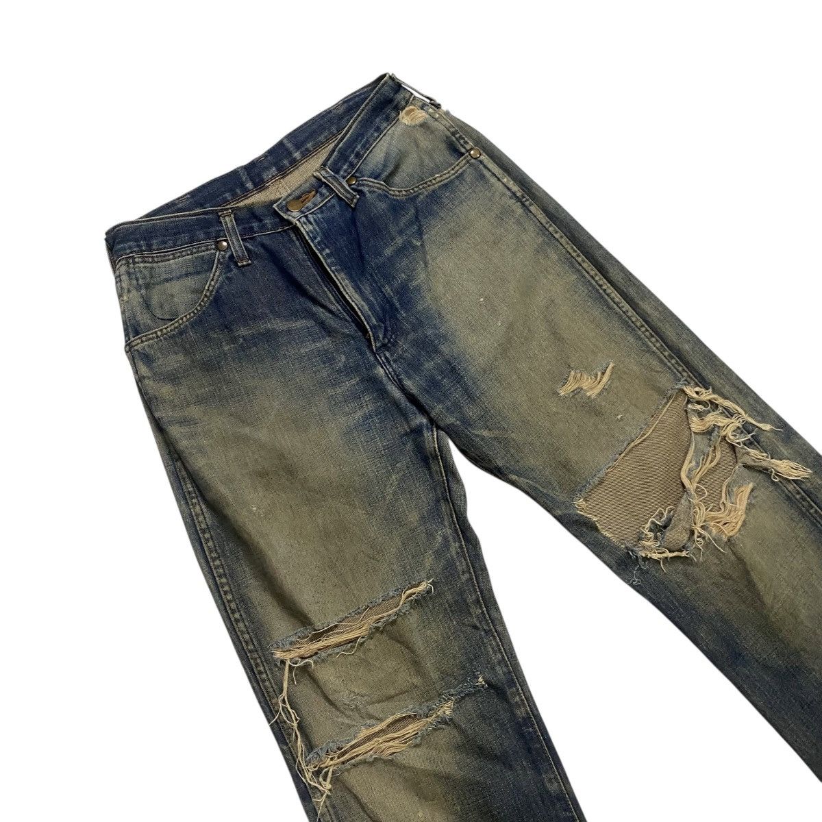 Vintage × Wrangler Wrangler distressed denim flare pant Size US 29 - 4 Thumbnail