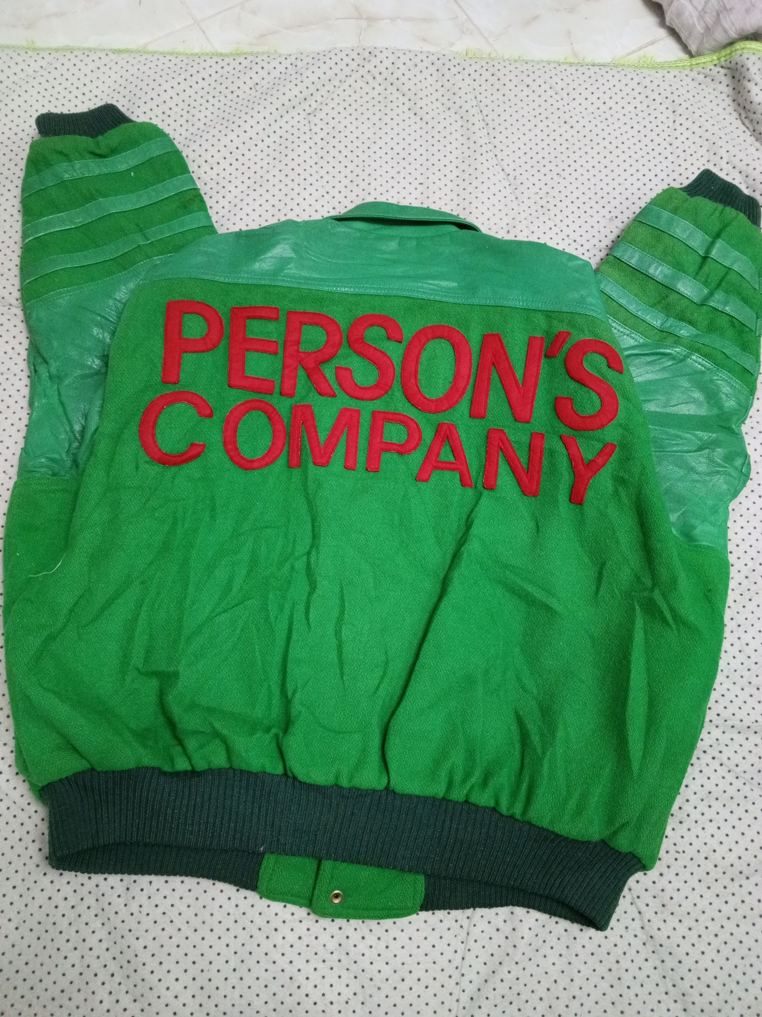 PERSON'S PERSONS Vintage Leather Sleeve Flag Spell Out Vrsity Jacket Size US XL / EU 56 / 4 - 2 Thumbnail