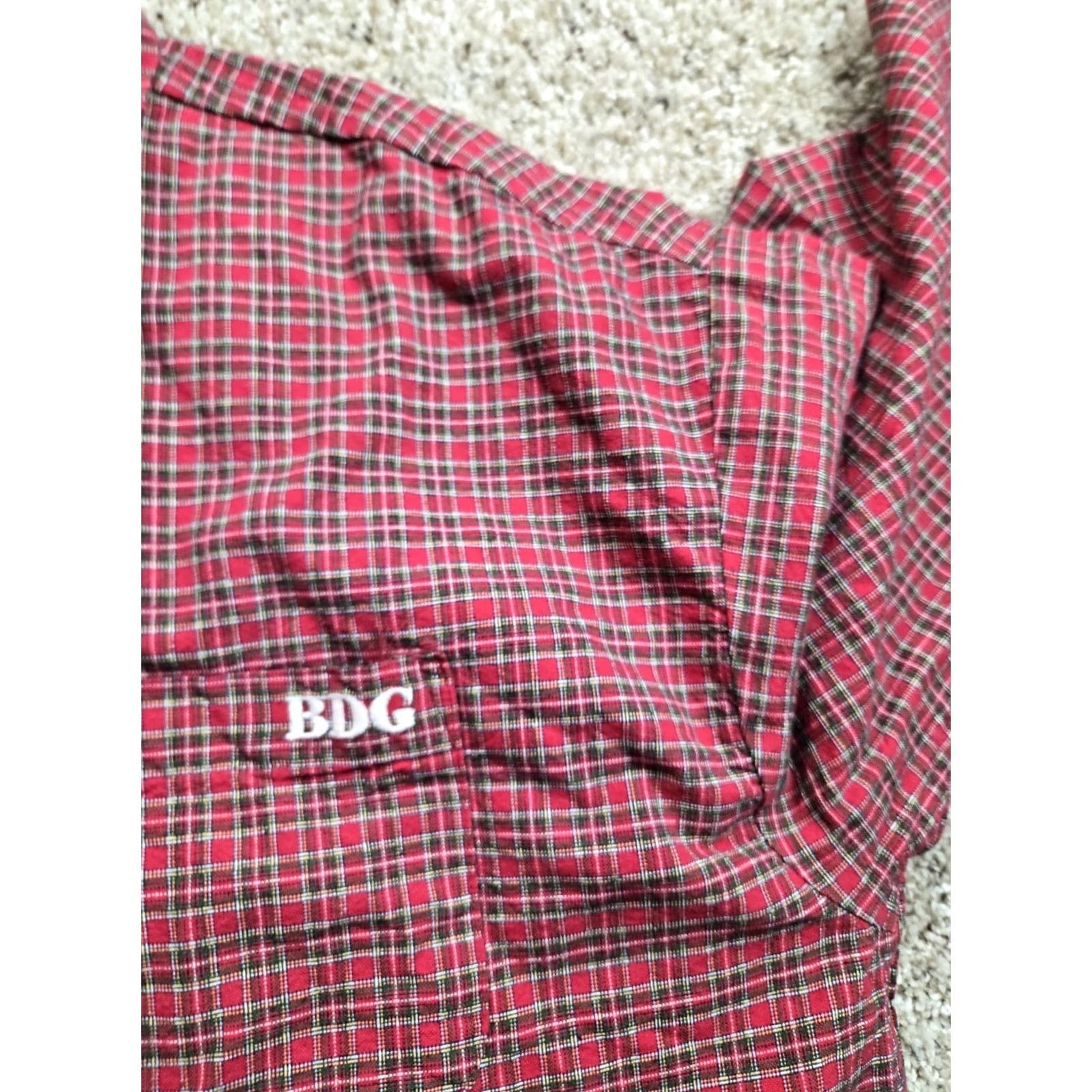 Bdg BDG Shirt Mens Medium Red Heritage Check Oversized Button Up Size US M / EU 48-50 / 2 - 5 Thumbnail
