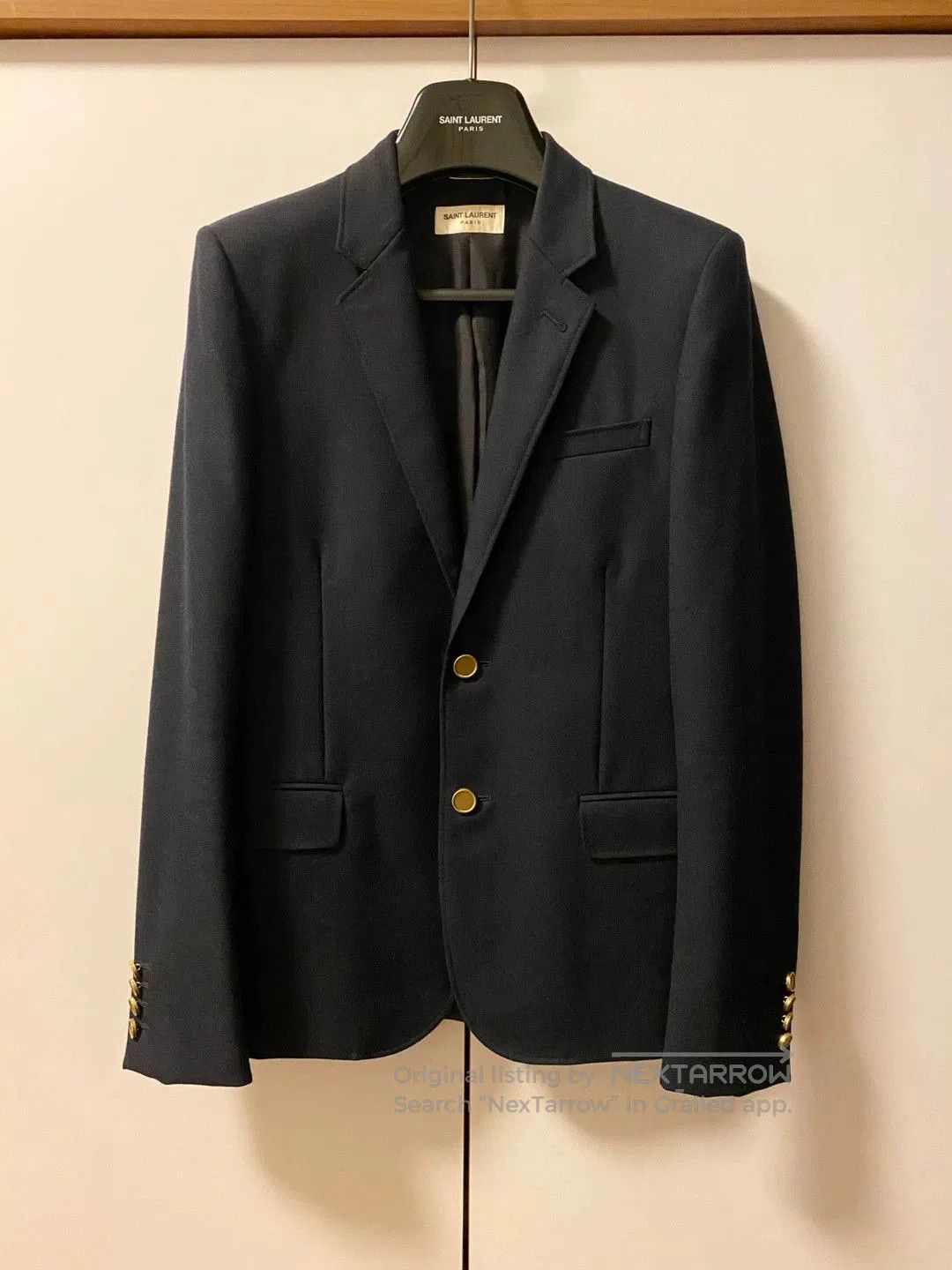 Saint Laurent Paris Saint Laurent Black Gold Button Blazer. Size US S / EU 44-46 / 1 - 3 Thumbnail