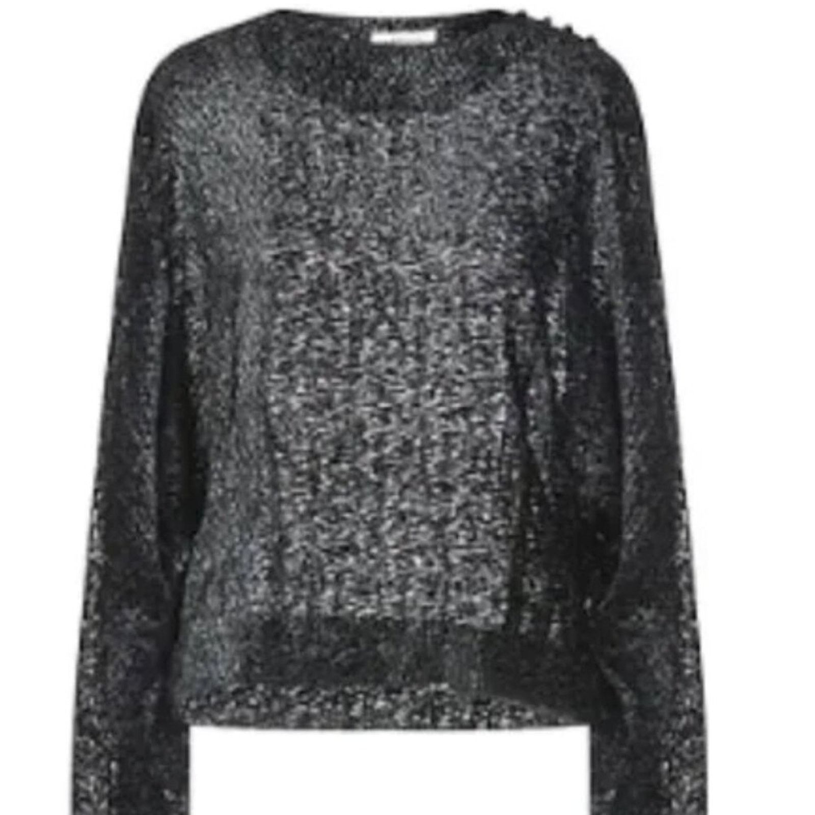 The Attico The Attico Woven Long Sleeve Blouse Black size 8 Size M / US 6-8 / IT 42-44 - 7 Thumbnail