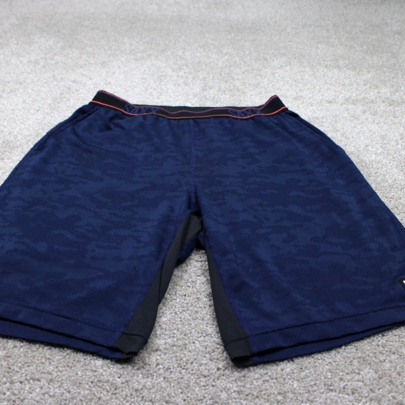 Vintage Saxx Legend 2N1 Short Men Small Blue Ballpark Pouch Polyester Lined 10" Inseam Ballpark Pouch Size US 29 - 2 Thumbnail