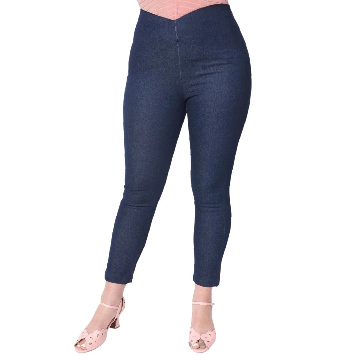 Vintage VINTAGE Unique Denim V-Waist Crop Pants Slim Fit Jeans Large Size 36" / US 14 / IT 50 - 2 Thumbnail