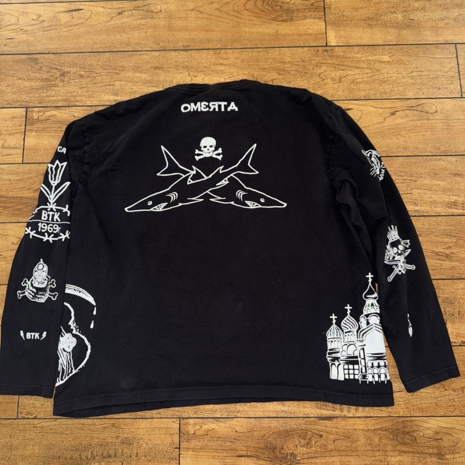 Crooks & Castles Cavier Cartel Long Sleeve T-Shirt Black XL 23x25 Size US XL / EU 56 / 4 - 7 Thumbnail
