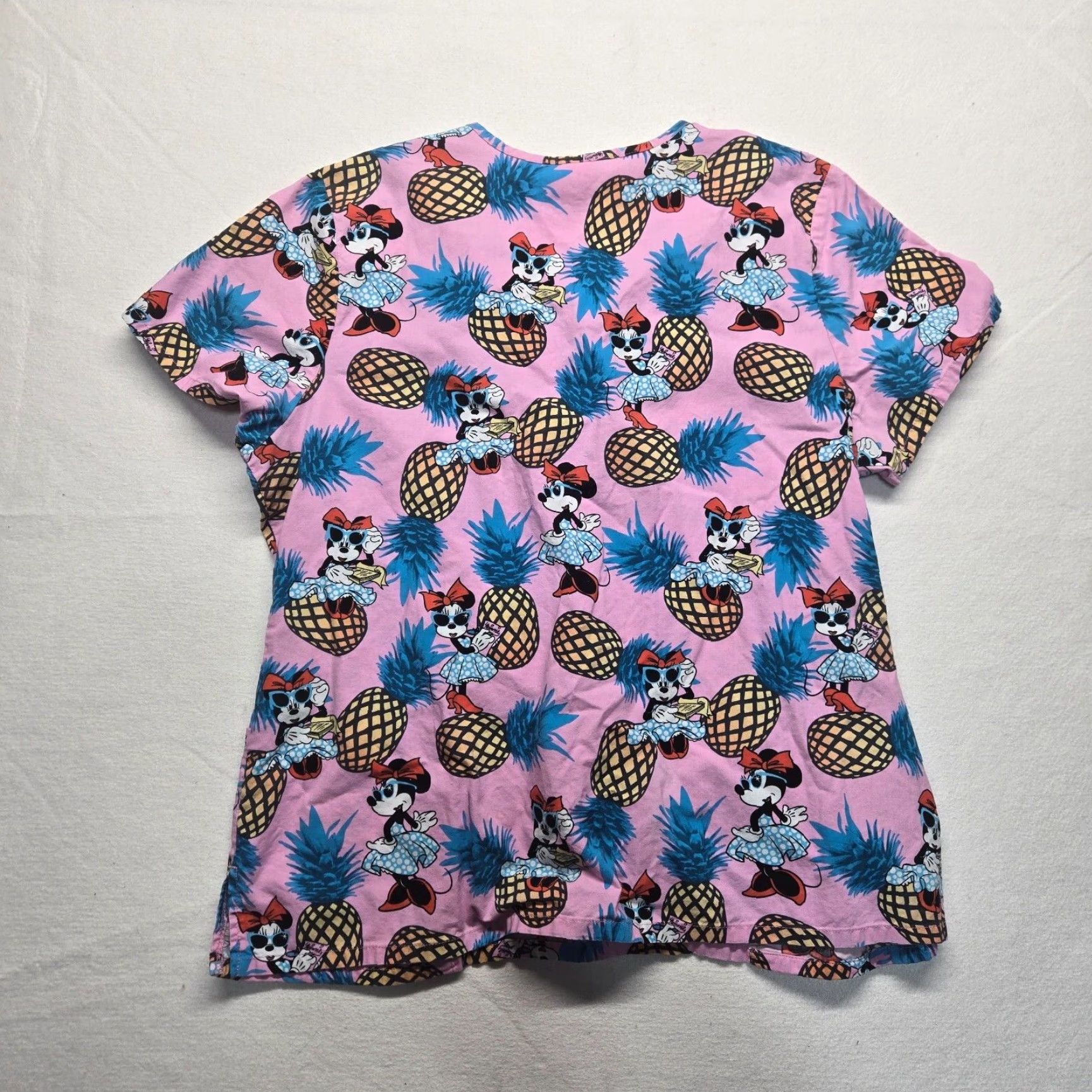 Disney VINTAGE Disney Minnie Mouse Pineapples Nursing Uniform Women XL Pink Cotton 90s Medical Scrub Size US XL / EU 56 / 4 - 6 Thumbnail