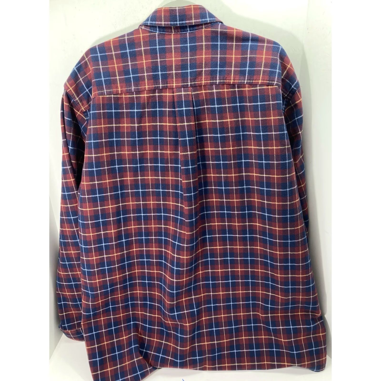 Vintage LL Bean Flannel Shirt Men XL Tall Blue Plaid Button Long Sleeve Cotton Shirt Size US XL / EU 56 / 4 - 5 Thumbnail