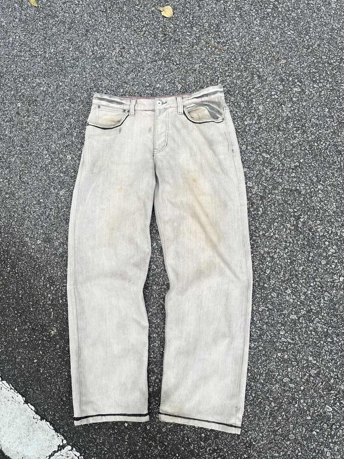 Vintage 👹Vintage THRASHED Element Baggy Gray Jeans Size US 32 / EU 48 - 9 Thumbnail