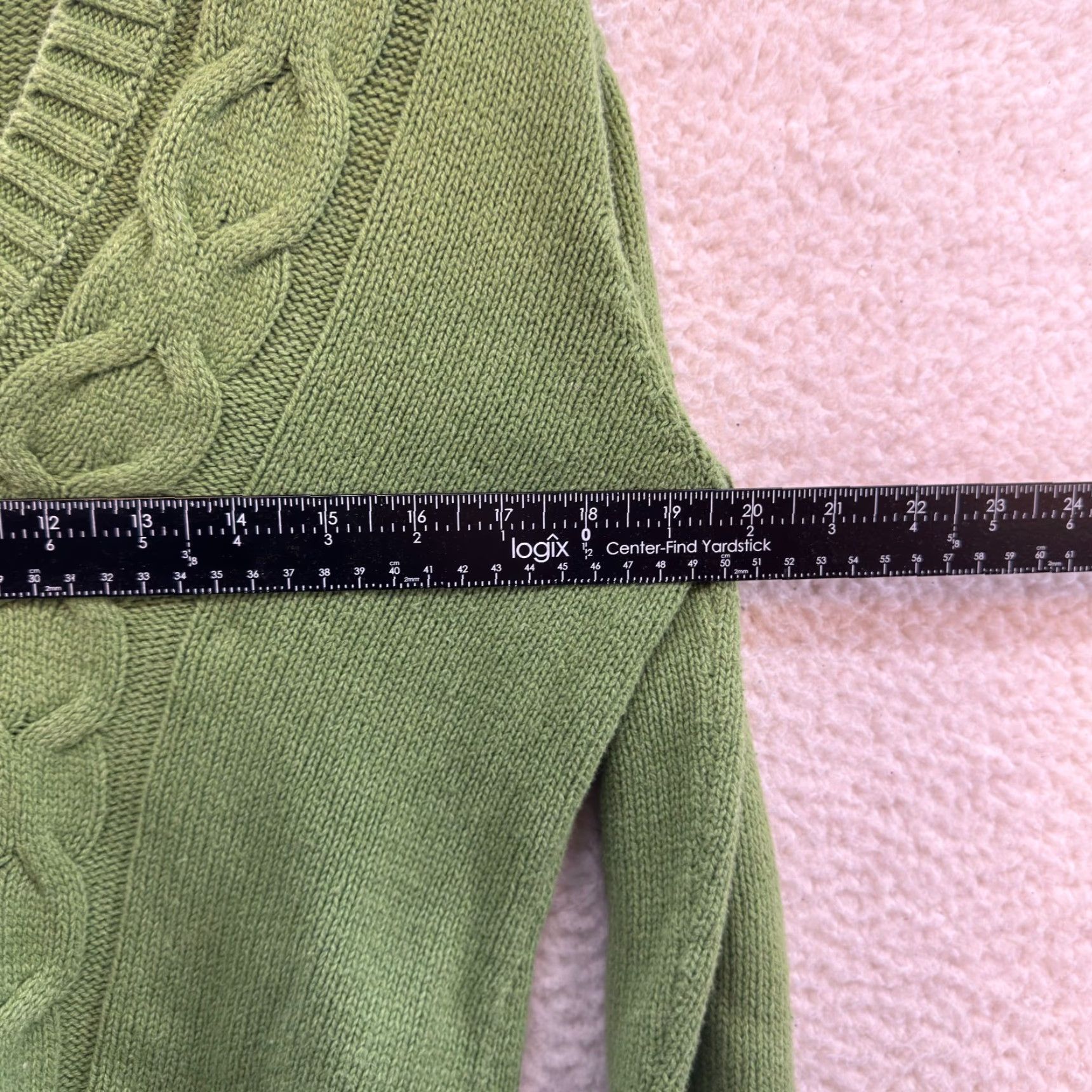 Old Navy VINTAGE Y2K Green Hooded Cable Knit Sweater Medium M Boho Grunge Bella Swan Old Navy Womens Size M / US 6-8 / IT 42-44 - 6 Thumbnail