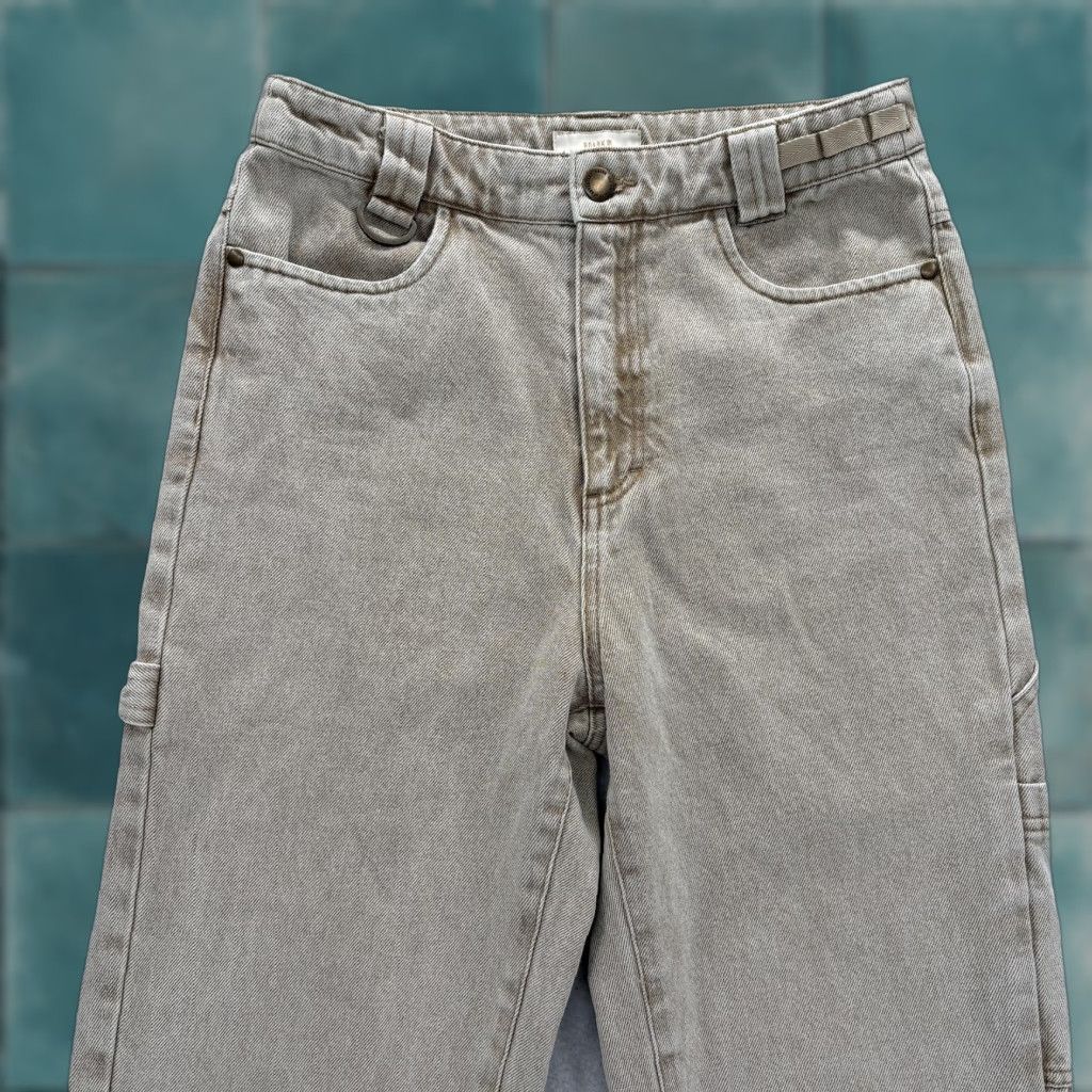 Roark Roark Carpenter Straight Jeans Womens 26 Beige High Rise Denim Workwear Jeans Size 26" / US 2 / IT 38 - 1 Thumbnail