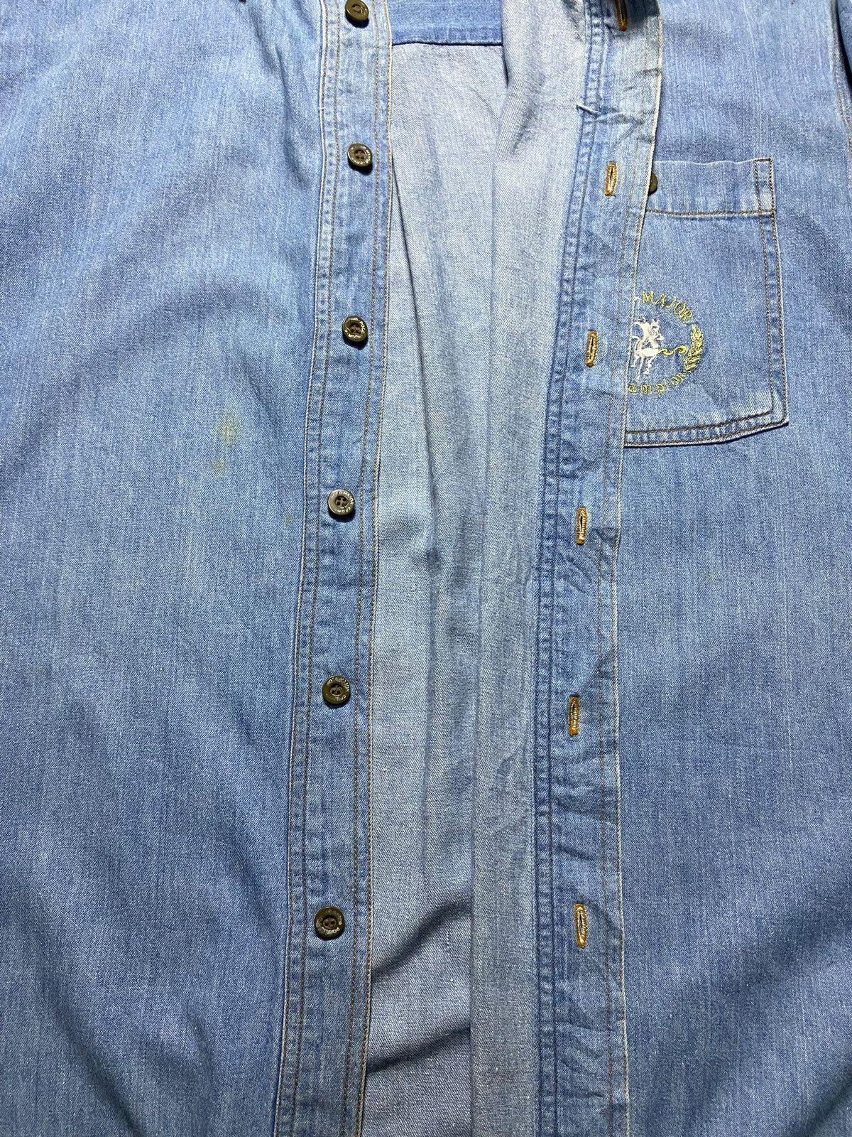 Polo Ralph Lauren Vintage Polo Major Champion Western Denim Light Blue Flannel Size US L / EU 52-54 / 3 - 7 Thumbnail