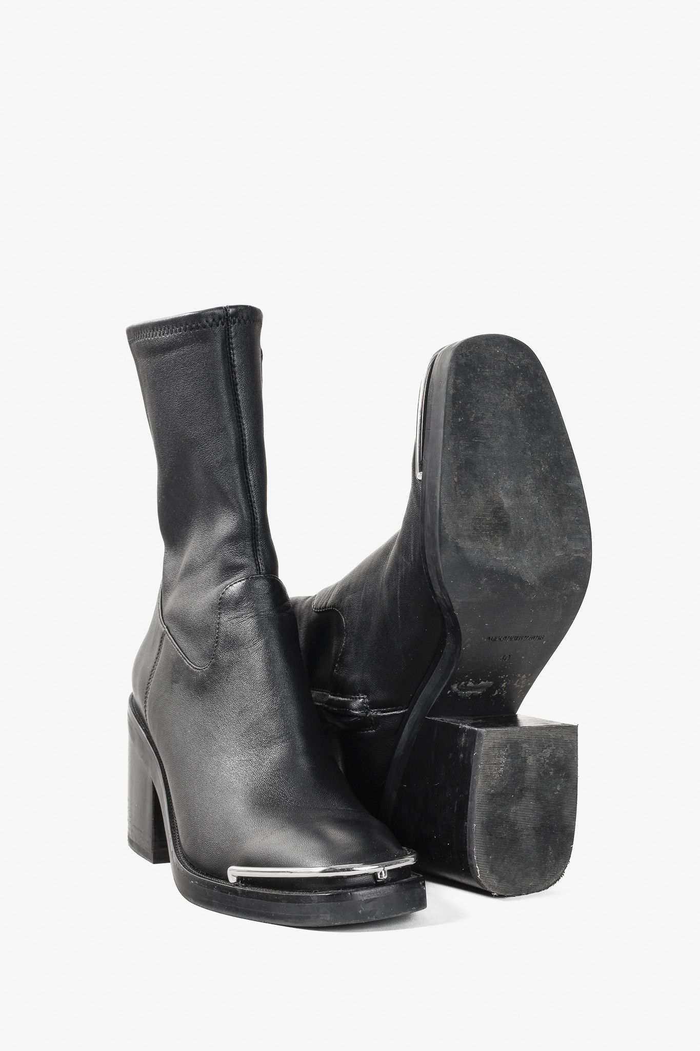 Alexander Wang Alexander Wang Hailey Black Stretch Nappa Halo Boots Size US 9.5 / IT 39.5 - 4 Thumbnail