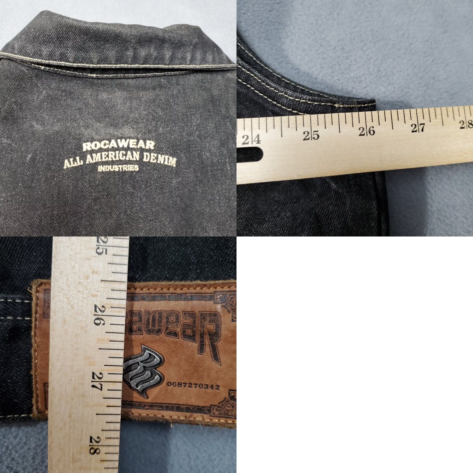Rocawear VINTAGE Rocawear Vest Jacket Mens 2XL Black Denim 90s Hip Hop Y2K Leather Patch Size US XXL / EU 58 / 5 - 9 Thumbnail
