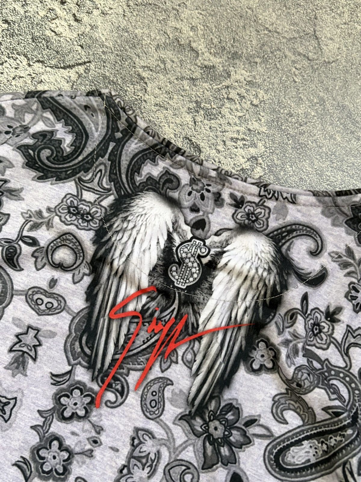 Giuseppe Zanotti Giuseppe Zanotti Paisley Wing LS Top Rhinestone $ Sign Size M / US 6-8 / IT 42-44 - 8 Thumbnail
