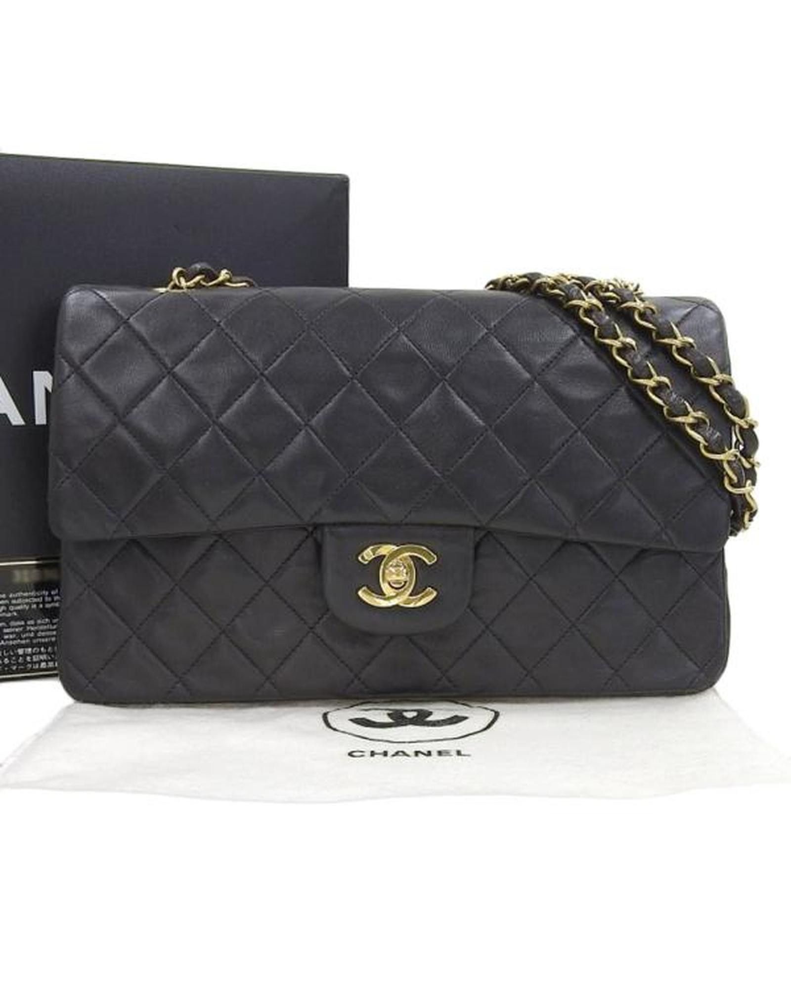 image of Chanel Small Classic Double Flap Bag In Black, Women's