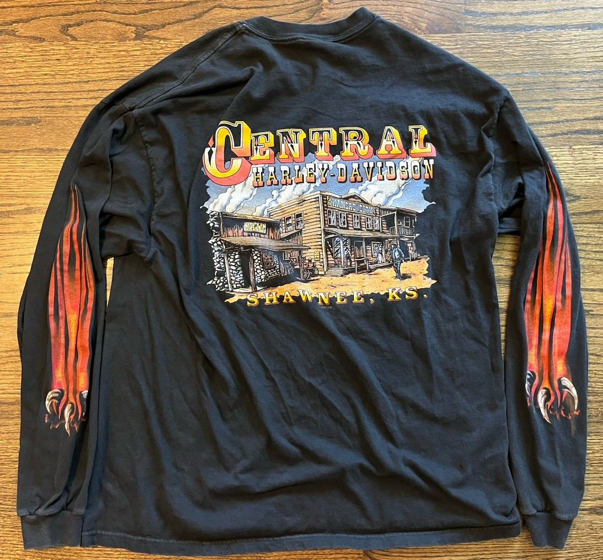 Harley Davidson Vintage Central Harley-Davidson Flame Logo Long Sleeve Sz L Size US L / EU 52-54 / 3 - 2 Thumbnail