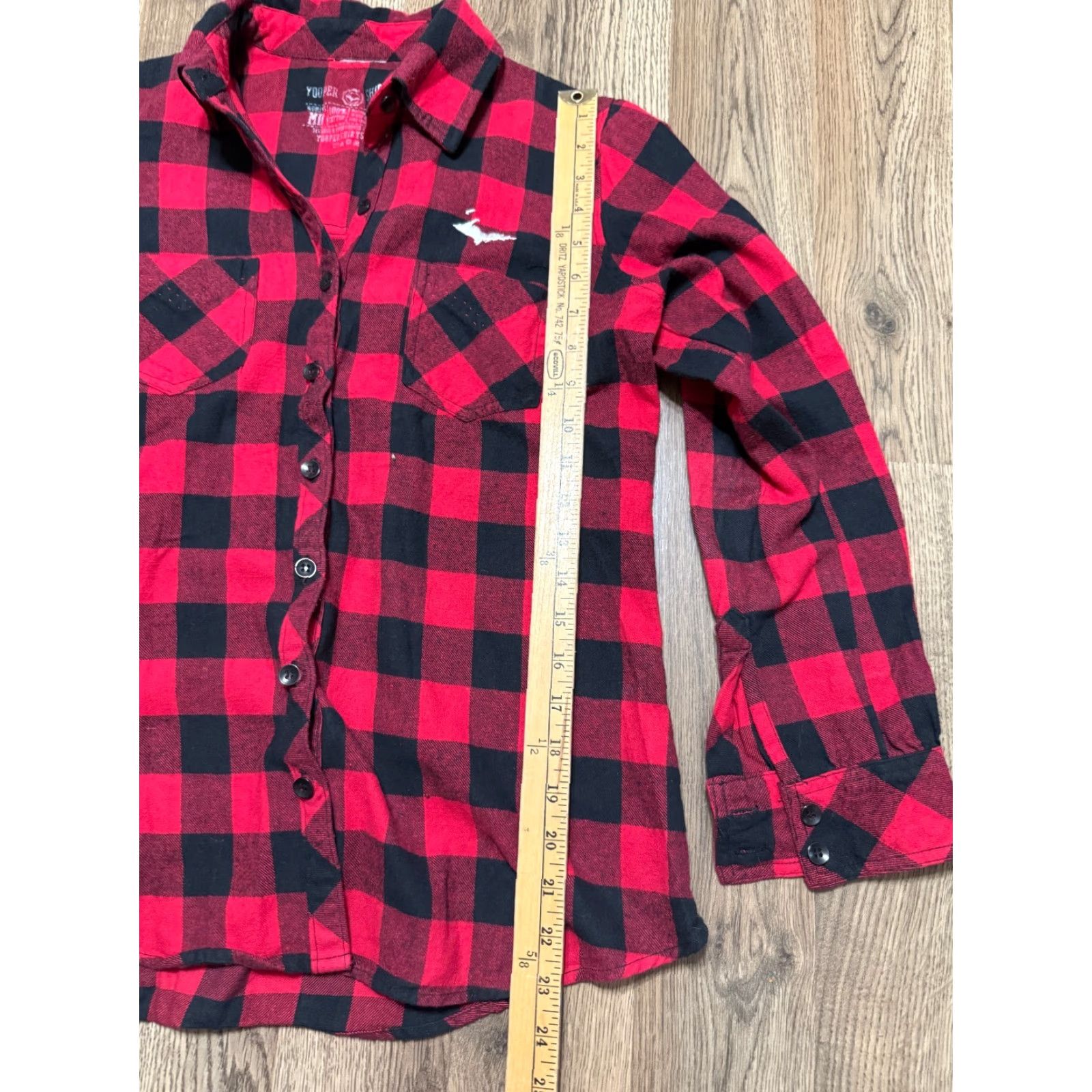 Vintage Yooper Shirt Women's M Black Red Plaid Long Sleeve Button-Up Shirt Size M / US 6-8 / IT 42-44 - 7 Thumbnail