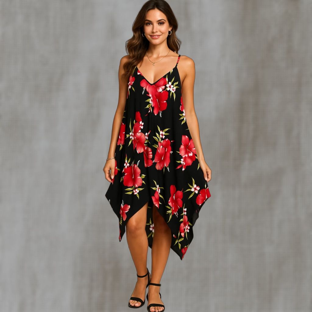 ivory cotton dress Floral Midi - All Dresses Size (to the center hole):39