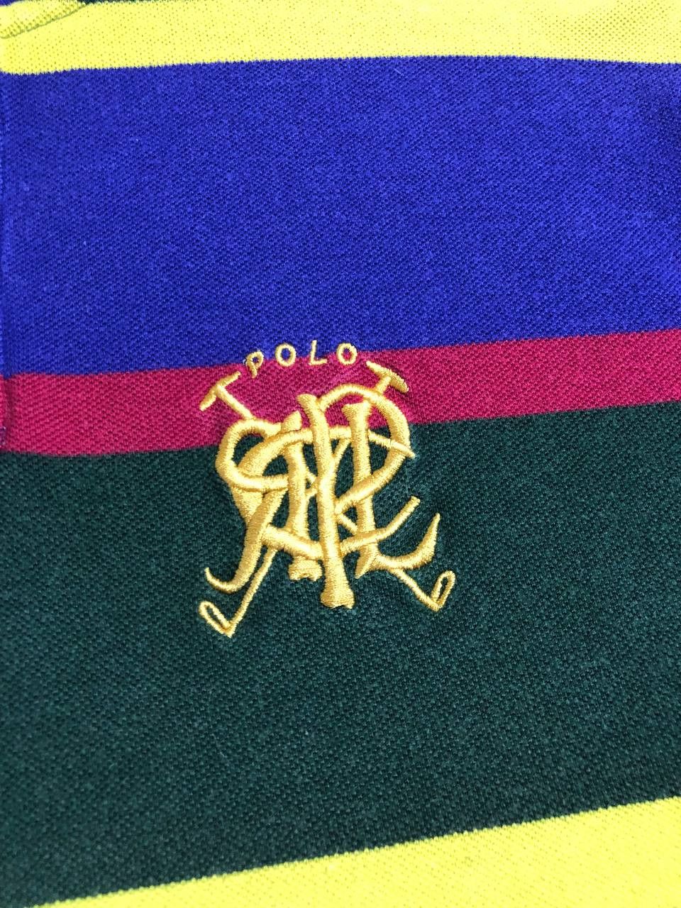 Polo Ralph Lauren Polo Ralph Lauren Scribble Striped Short Sleeve Polo Shirt Size US XXL / EU 58 / 5 - 7 Thumbnail