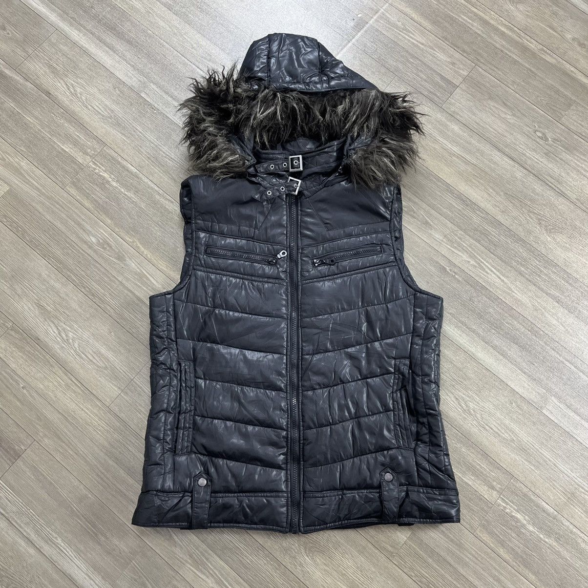 If Six Was Nine 2000s Mossimo Bondage Punk Lgb Style Fur Vest Down Jacket Size US L / EU 52-54 / 3 - 1 Thumbnail