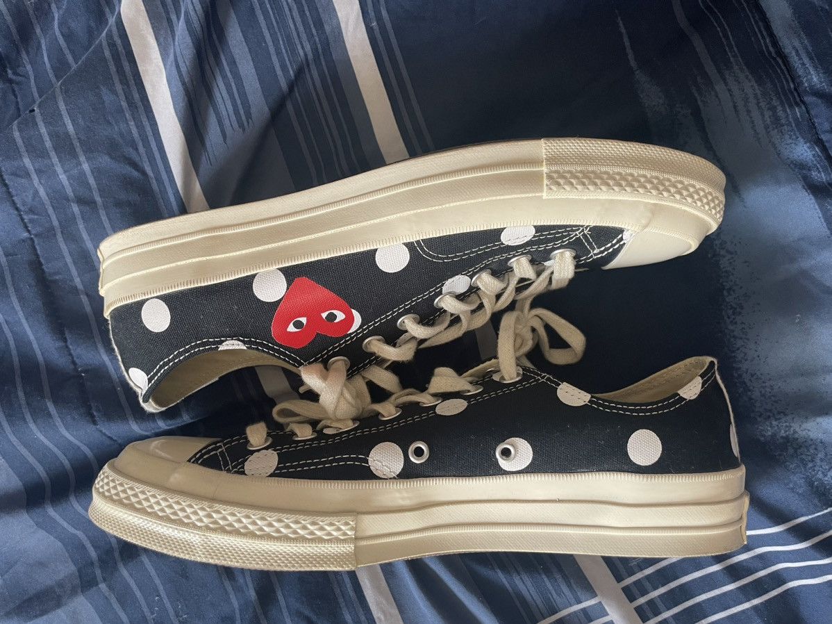 Cdg converse black polka dot on sale