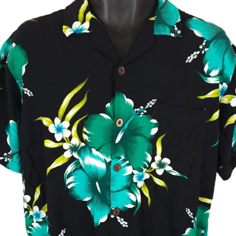 ALOHAS Aloha Fashion Hawaiian Shirt Mens Size Large Black Blue Green All Over Print Shirt Size US L / EU 52-54 / 3 - 2 Thumbnail