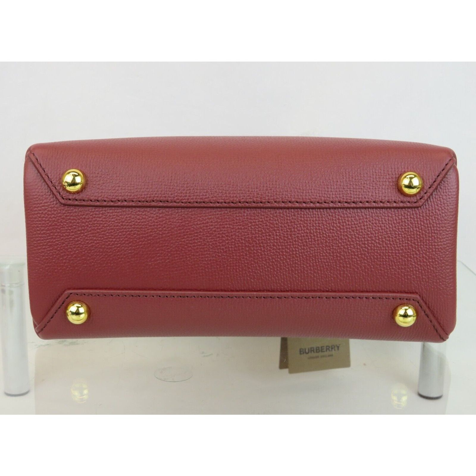 Burberry BURBERRY BANNER CRIMSON LEATHER CHECK CANVAS SHOULDER SM BAG Size ONE SIZE - 8 Thumbnail