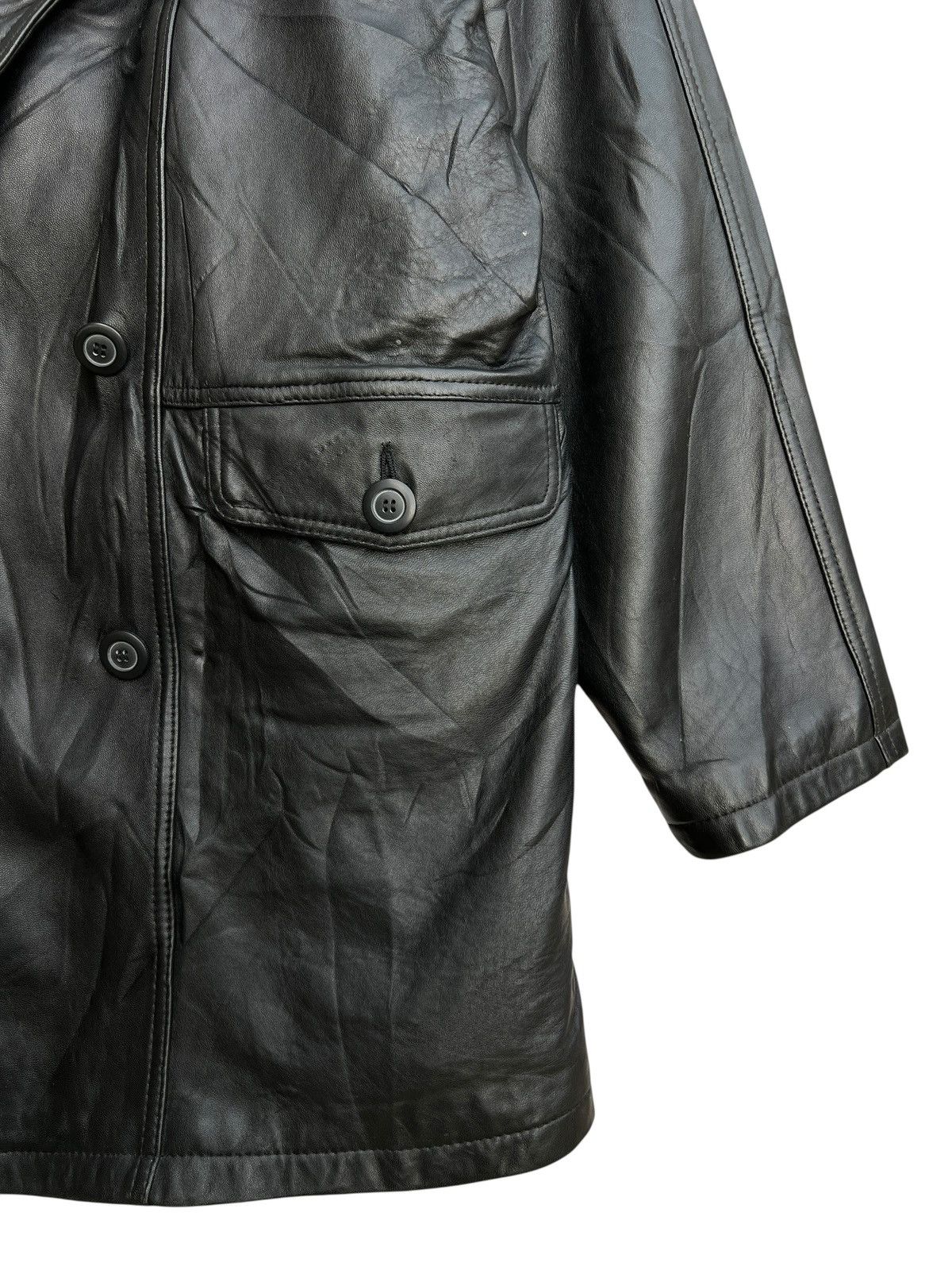 Vintage Vintage 90s Harajuku Mother Coat Black Leather Jacket Size US L / EU 52-54 / 3 - 11 Thumbnail
