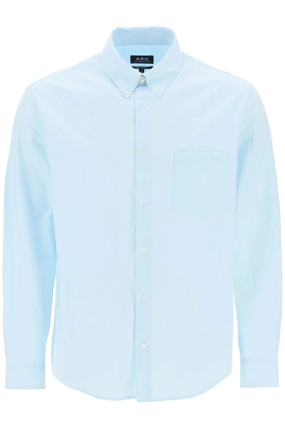 image of A P C O1S22I1N1223 Edouard Button-Down Shirt In Light Blue, Men's (Size Small)