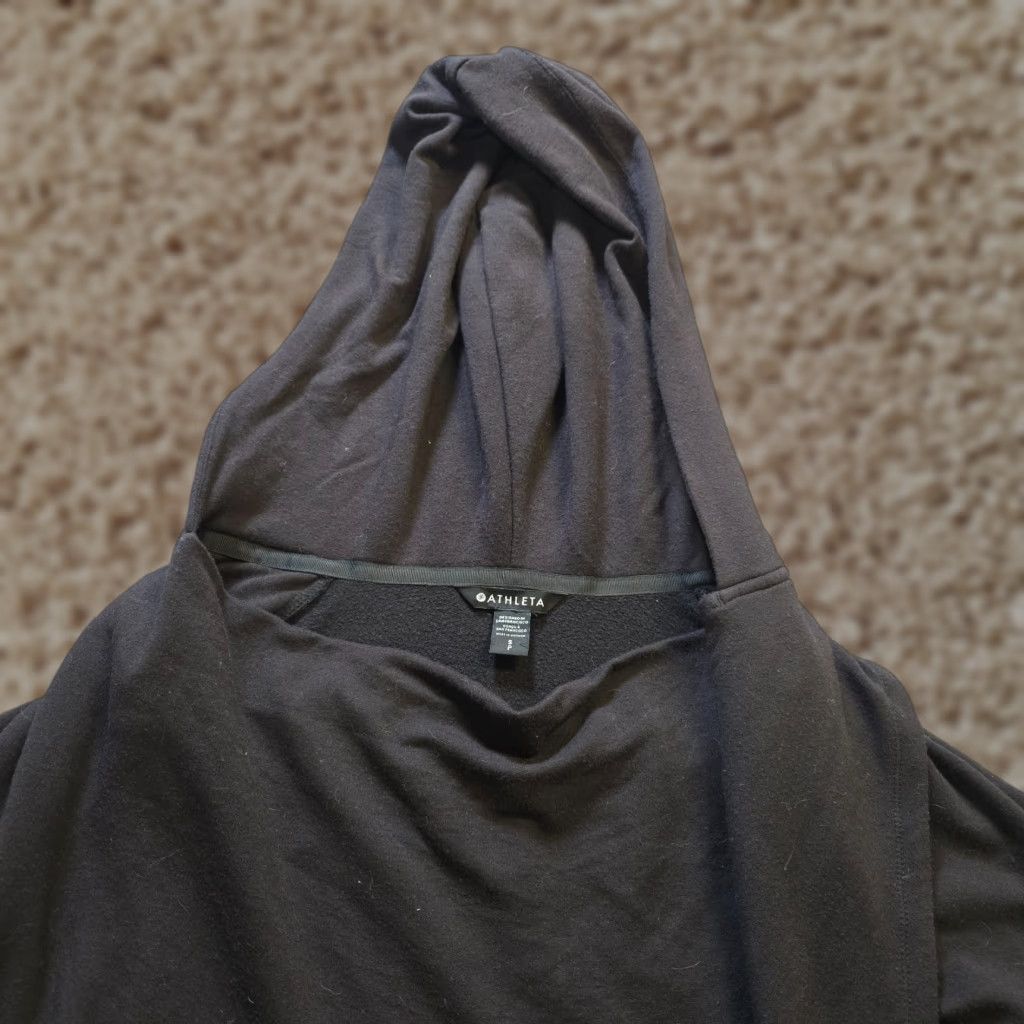 Athleta Athleta Hoodie Sweatshirt Womens Small Black Purana Wrap Casual Activewear, Relaxed Fit, Hooded, Stretch, Solid, Pullover, Long Sleeve, Tie-Dyed? Size S / US 4 / IT 40 - 1 Thumbnail