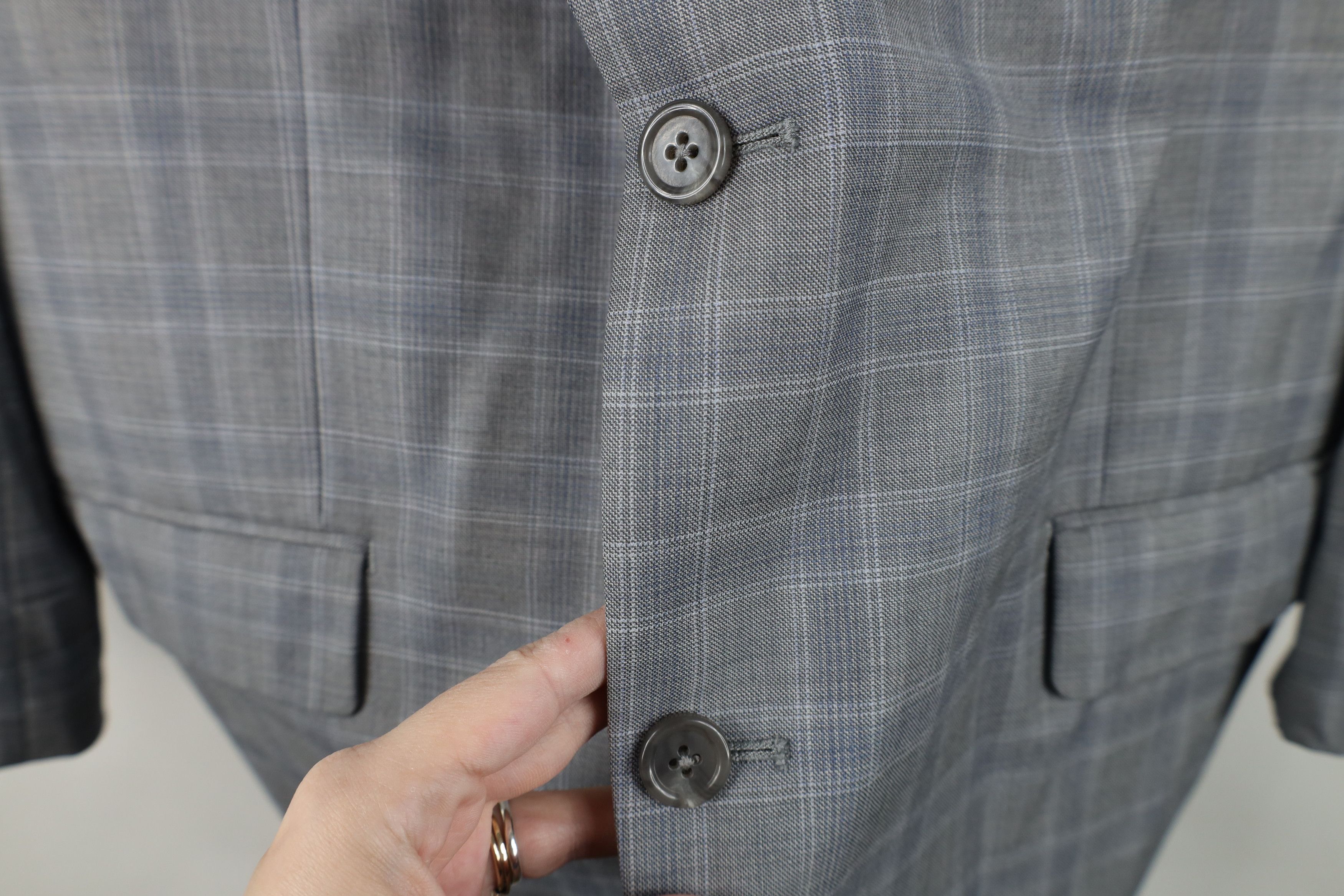 Tallia Tallia Sport Coat Suit Jacket Blazer Wedding Gray Plaid Size US XXL / EU 58 / 5 - 5 Thumbnail