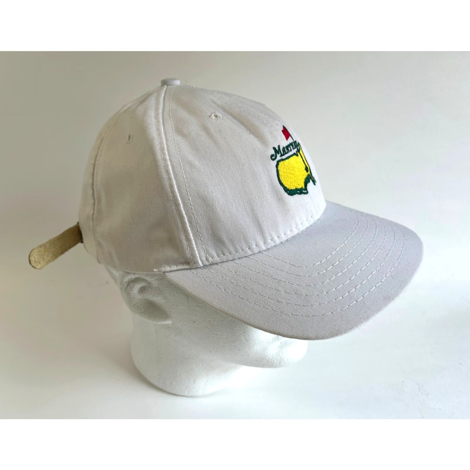 American Needle VINTAGE Masters Golf American Needle Strapback Hat Adult One Size White Cotton Canvas Adjustable Men Men's Sport, Golf, 90s Size ONE SIZE - 4 Thumbnail