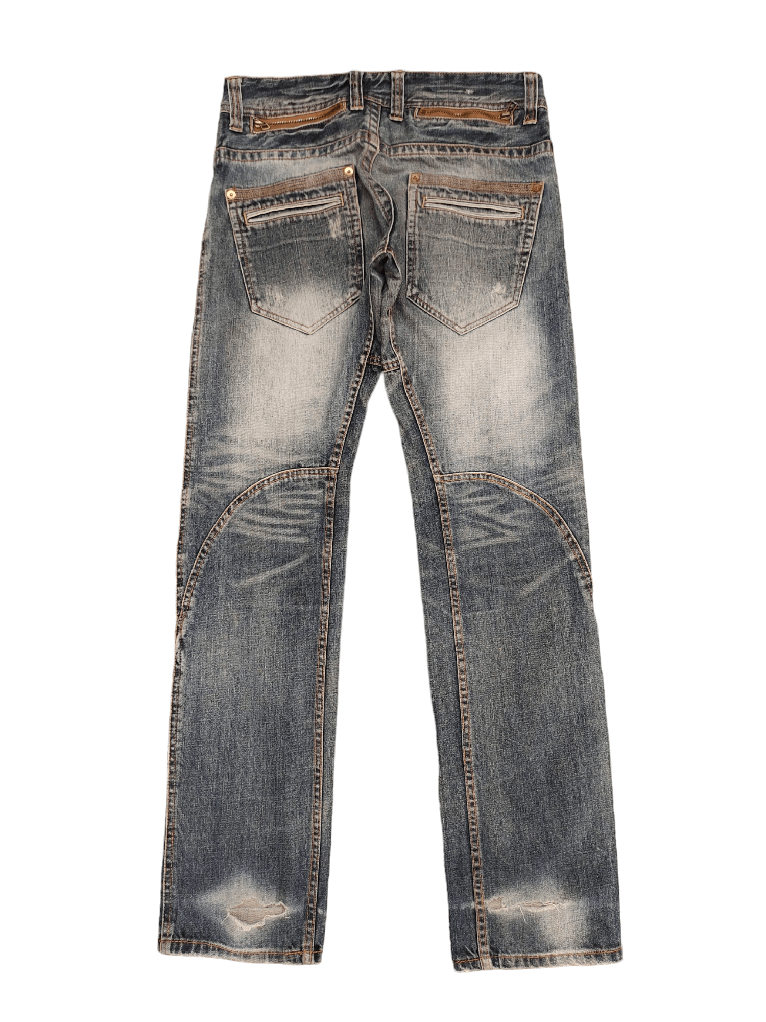Comme des Garcons × Undercover Made In Heaven Distress Spiral Cut Denim Jean Y2k Streetwear Size US 33 - 12 Thumbnail