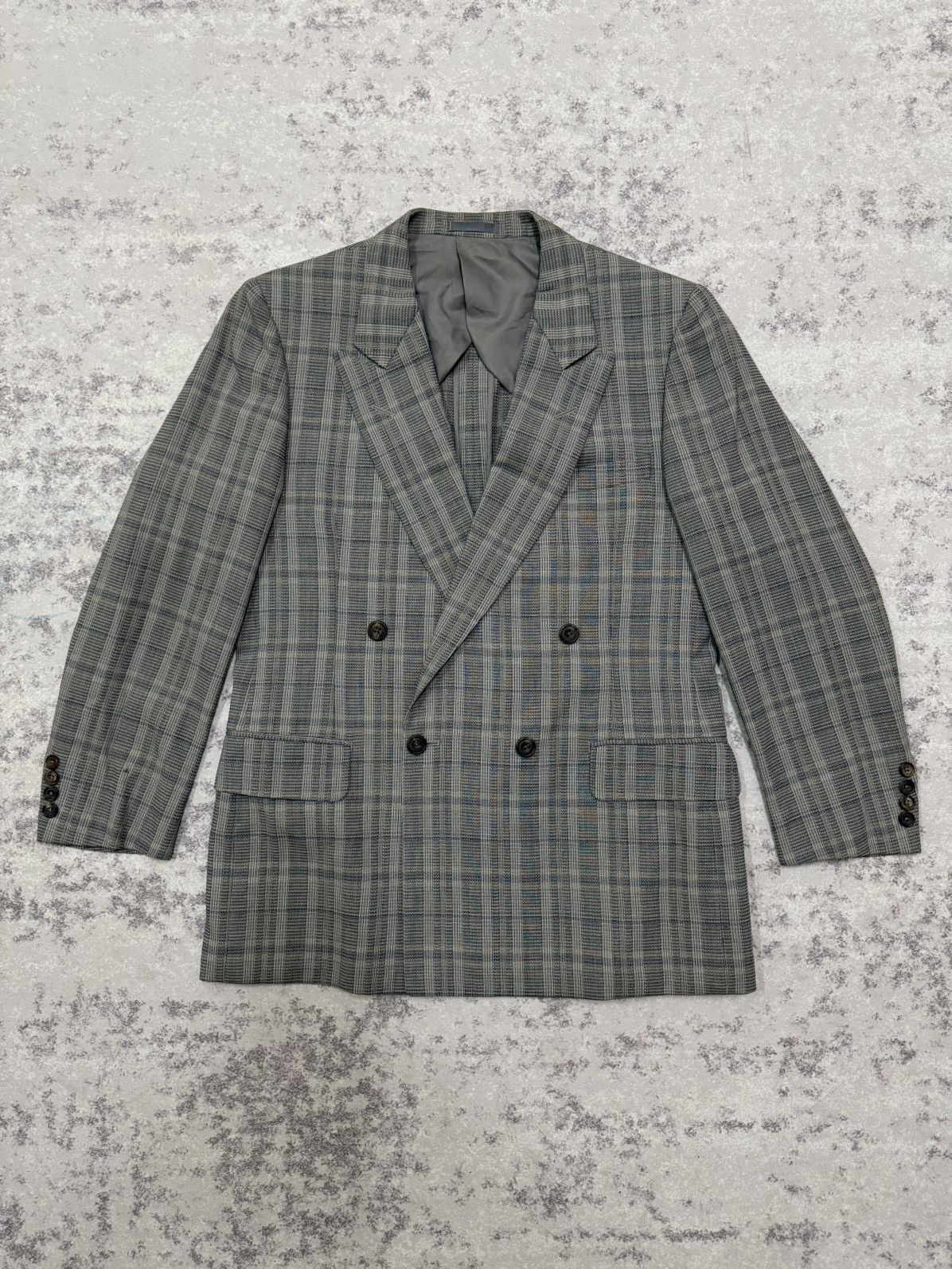Burberry Vintage 90s Burberrys Chekered Linen Blazer Size US M / EU 48-50 / 2 - 3 Thumbnail