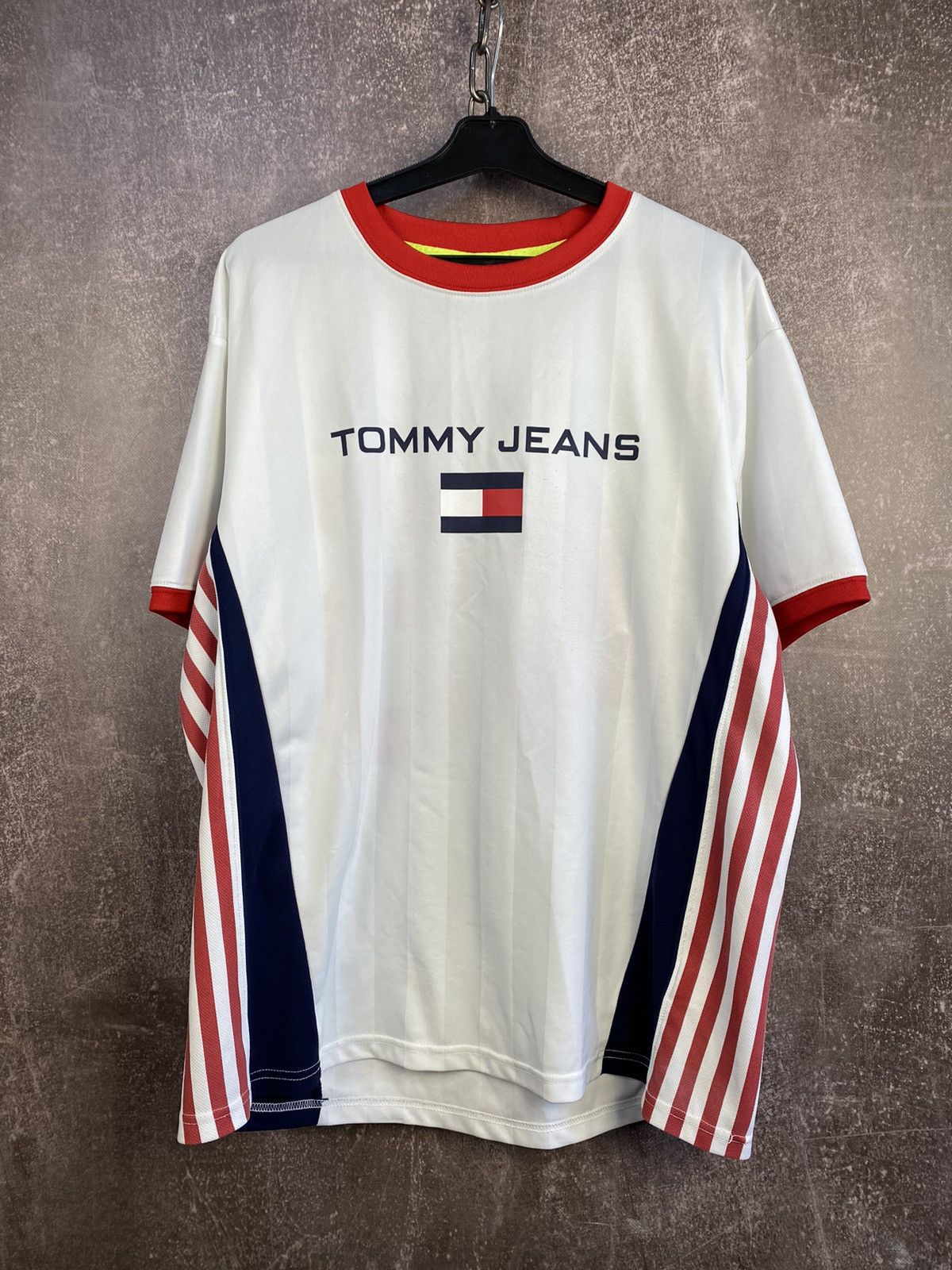 Vintage Vintage 90s Tommy Hilfiger Jeans Jersey Size US L / EU 52-54 / 3 - 1 Thumbnail