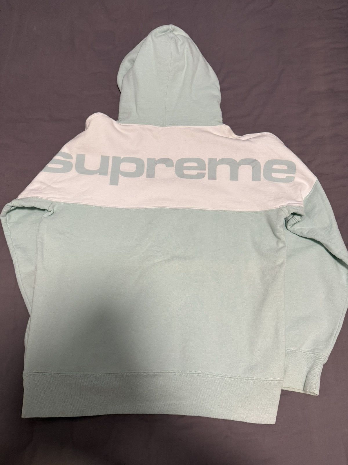 Supreme Supreme blocked hooded sweatershirt hoodie ice blue Size US M / EU 48-50 / 2 - 2 Thumbnail