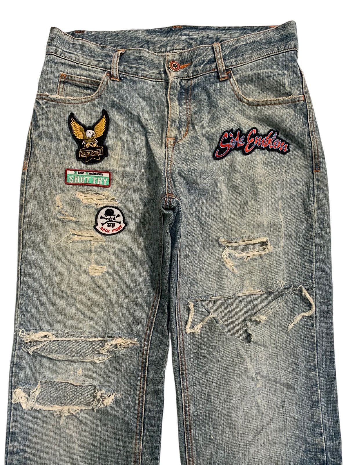 Other UNKNOWN BRAND PATCHES FADED PUNK STYLE DISTRESSED DENIM Size US 32 / EU 48 - 5 Thumbnail