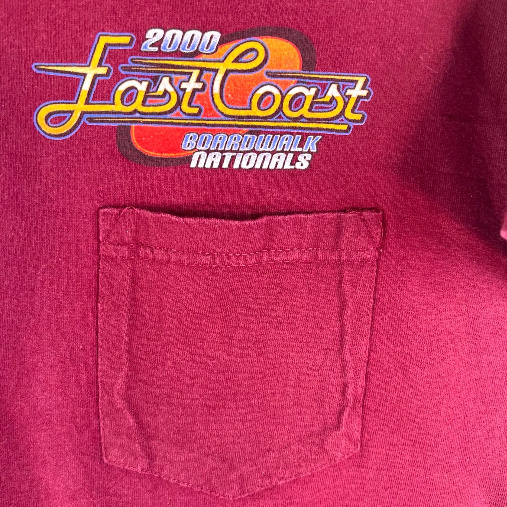 Vintage VINTAGE East Coast Boardwalk Nationals NJ 2000 T Shirt Mens Size L Red Pocket Size US L / EU 52-54 / 3 - 3 Thumbnail