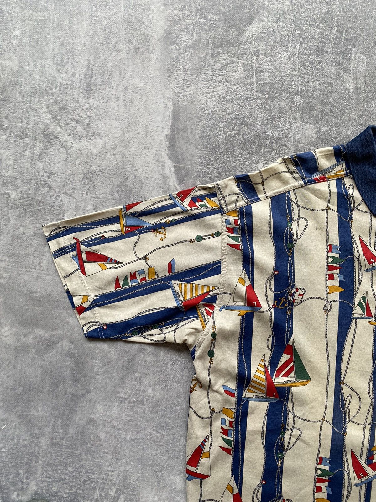 Paul & Shark × Vintage Paul & Shark Yachting Full Print Polo T-shirt Size US XL / EU 56 / 4 - 3 Thumbnail