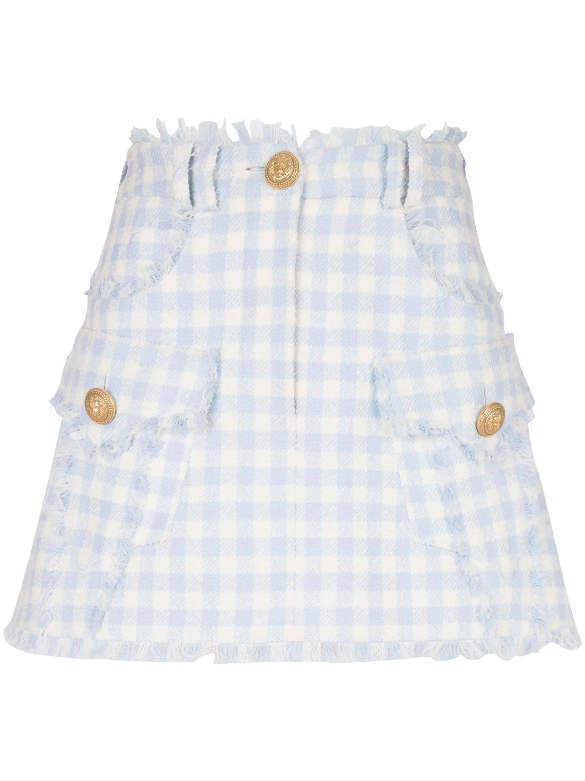 Balmain o1y0625 Mini Skirt in Sky Blue/White Size 30" / US 8 / IT 44 - 1 Thumbnail