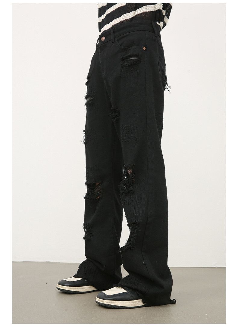 Japanese Brand × Jean Japanese retro straight-tube flared casual ripped jeans Size US 32 / EU 48 - 4 Thumbnail