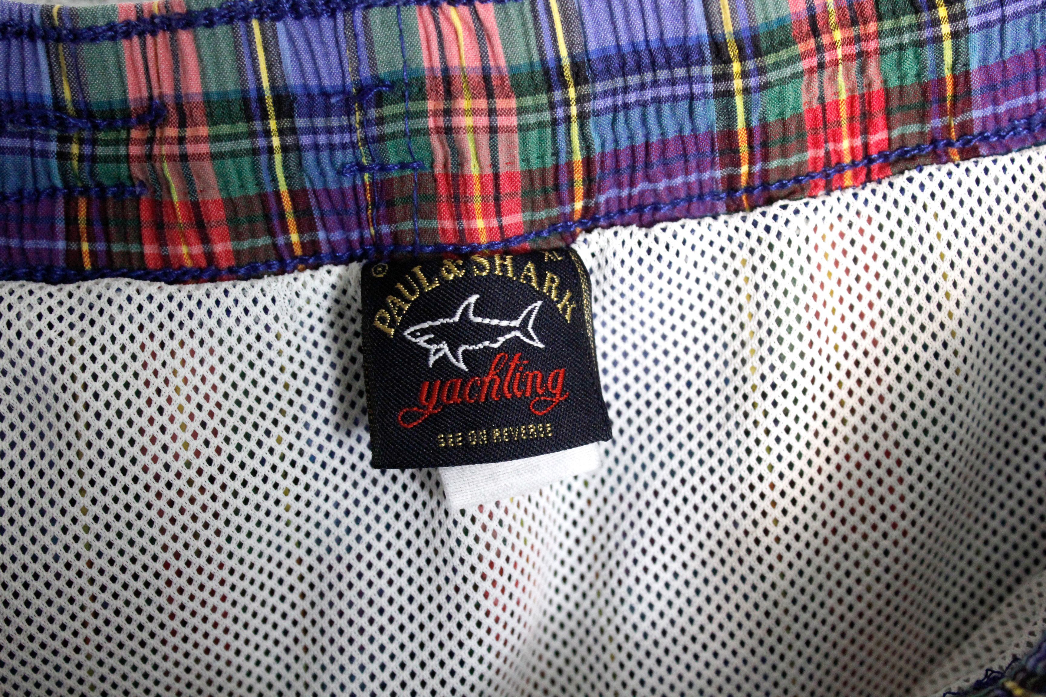 Paul & Shark Vintage Paul & Shark Yachting Logo Tartan Check Swim Shorts Size US 34 / EU 50 - 6 Thumbnail
