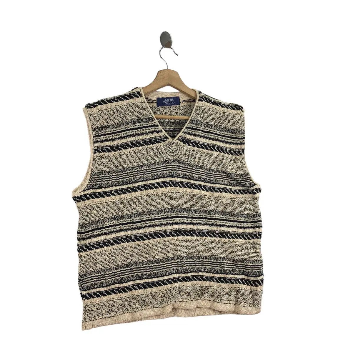 Vintage Vtg JUN MEN IMPORT Collection V Neck Boro Knitwear Tank Top Size US XL / EU 56 / 4 - 5 Thumbnail