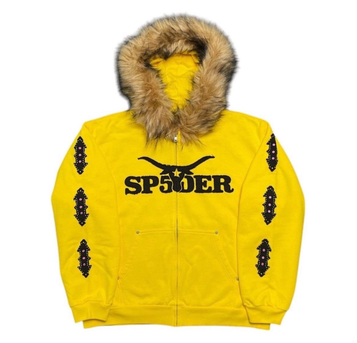 Sp5der Sp5der Yellow Fur Hoodie Size US S / EU 44-46 / 1 - 1 Thumbnail