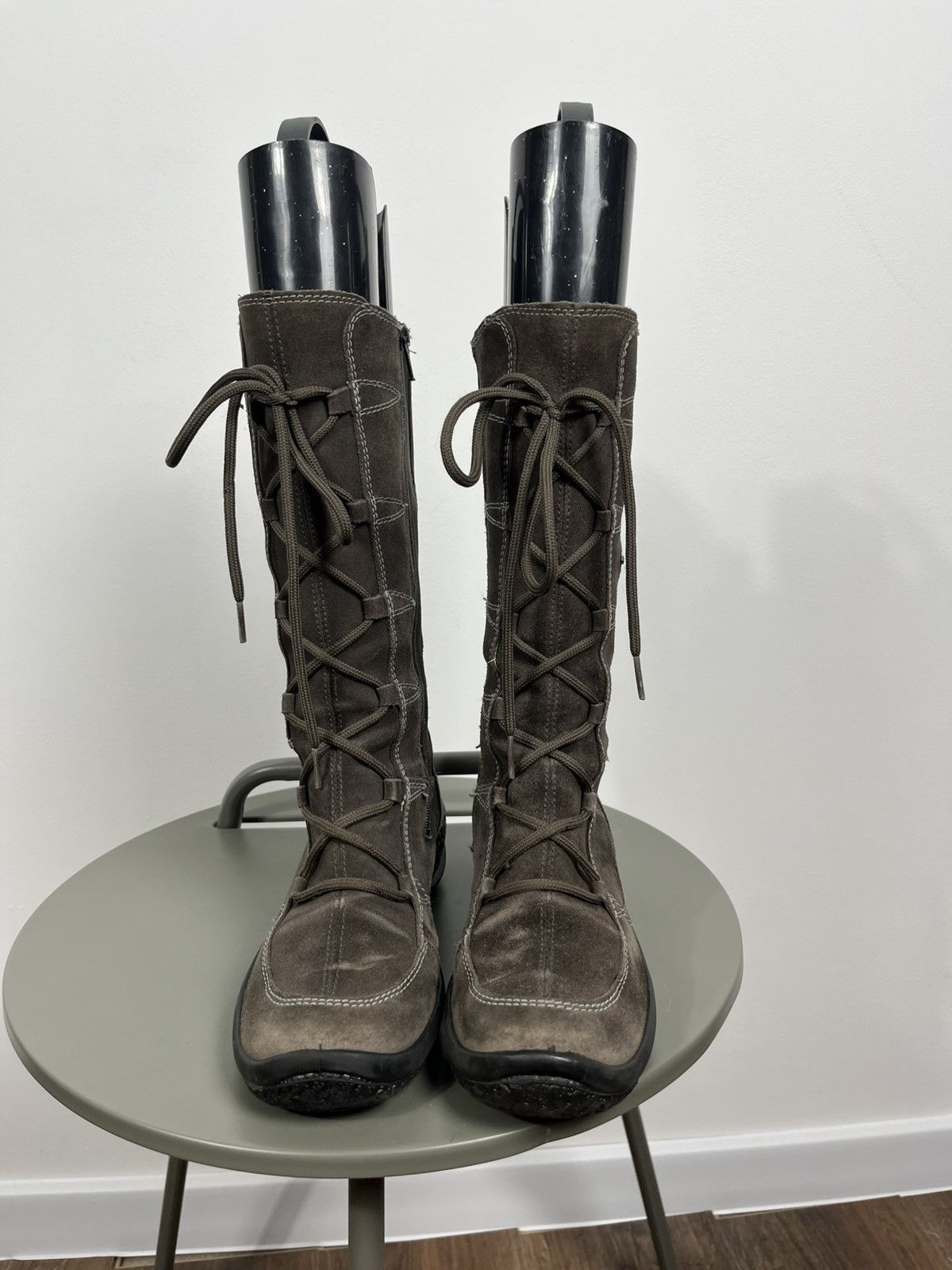 Other Warm Suede Winter Boots Brown Lace Up Tall Outdoor 37 Size US 6.5 / IT 36.5 - 8 Thumbnail