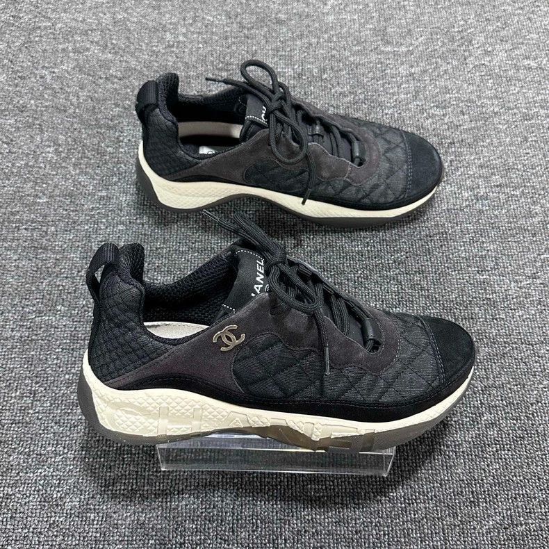Chanel Chanel Black Gray Sport Sneakers -2505 Size US 6.5 / IT 36.5 - 3 Thumbnail