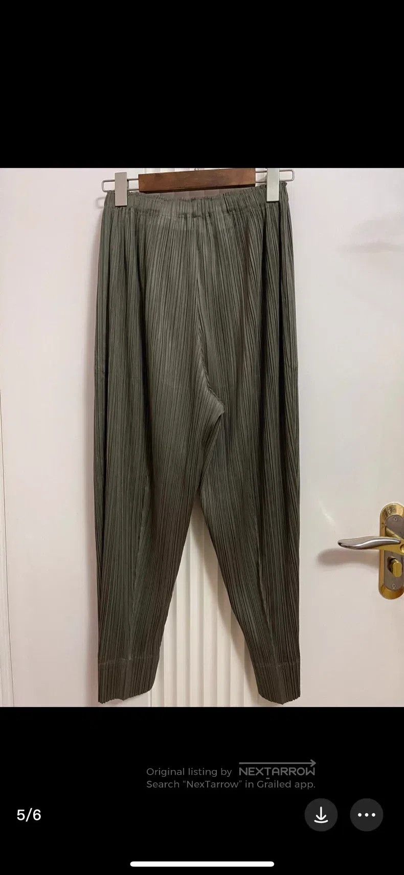 Issey Miyake Issey Miyake size:3 Olive Loose Carrot Trousers Size 23" - 5 Thumbnail
