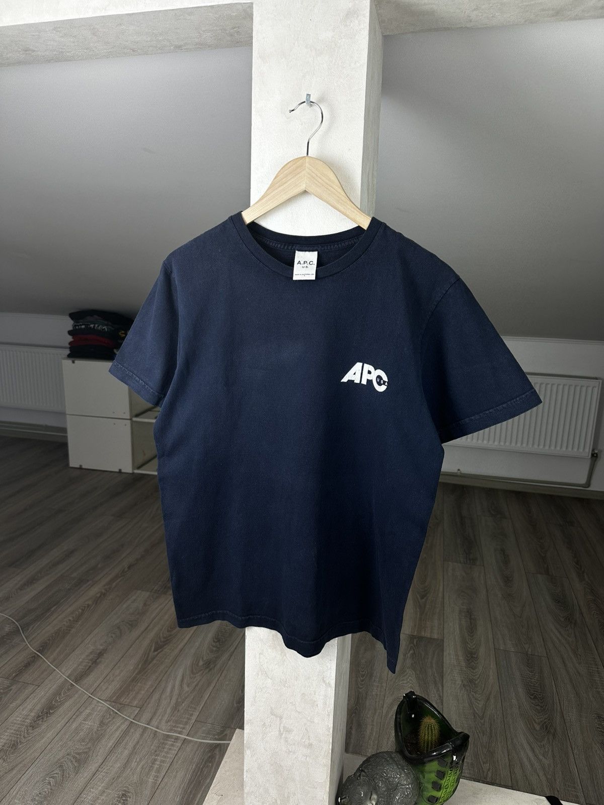 A.P.C. A.P.C. Logo Tee Blue Faded Made in USA Size US S / EU 44-46 / 1 - 1 Thumbnail