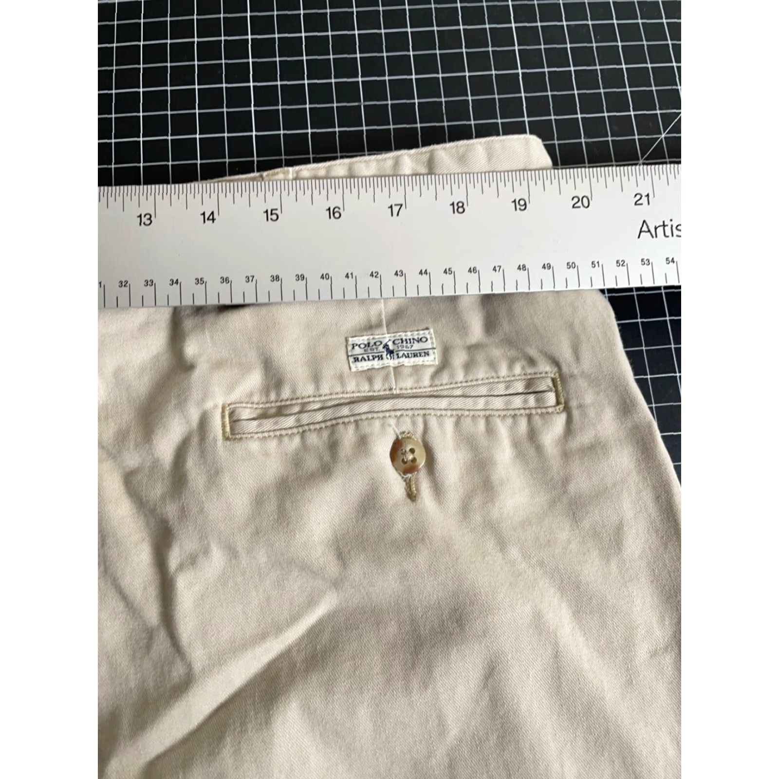 Polo Ralph Lauren VINTAGE Polo Ralph Lauren Chino Pants Men's 40x32 Beige Pleated High Rise Regular Inseam 32 Cuffed Preppy Retro Loyalist Mens Size US L / EU 52-54 / 3 - 5 Thumbnail