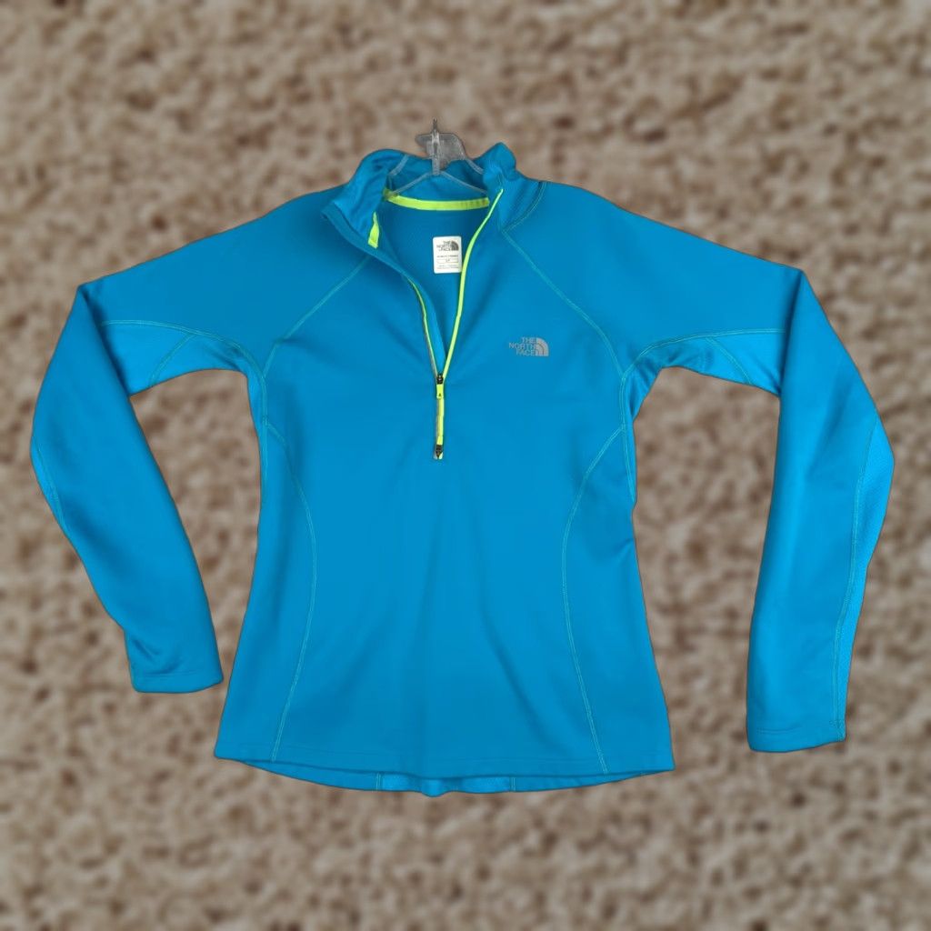 The North Face The North Face Sweatshirt Women Small Blue 1/4 Zip Pullover 100% Polyester FlashDry Size S / US 4 / IT 40 - 1 Thumbnail
