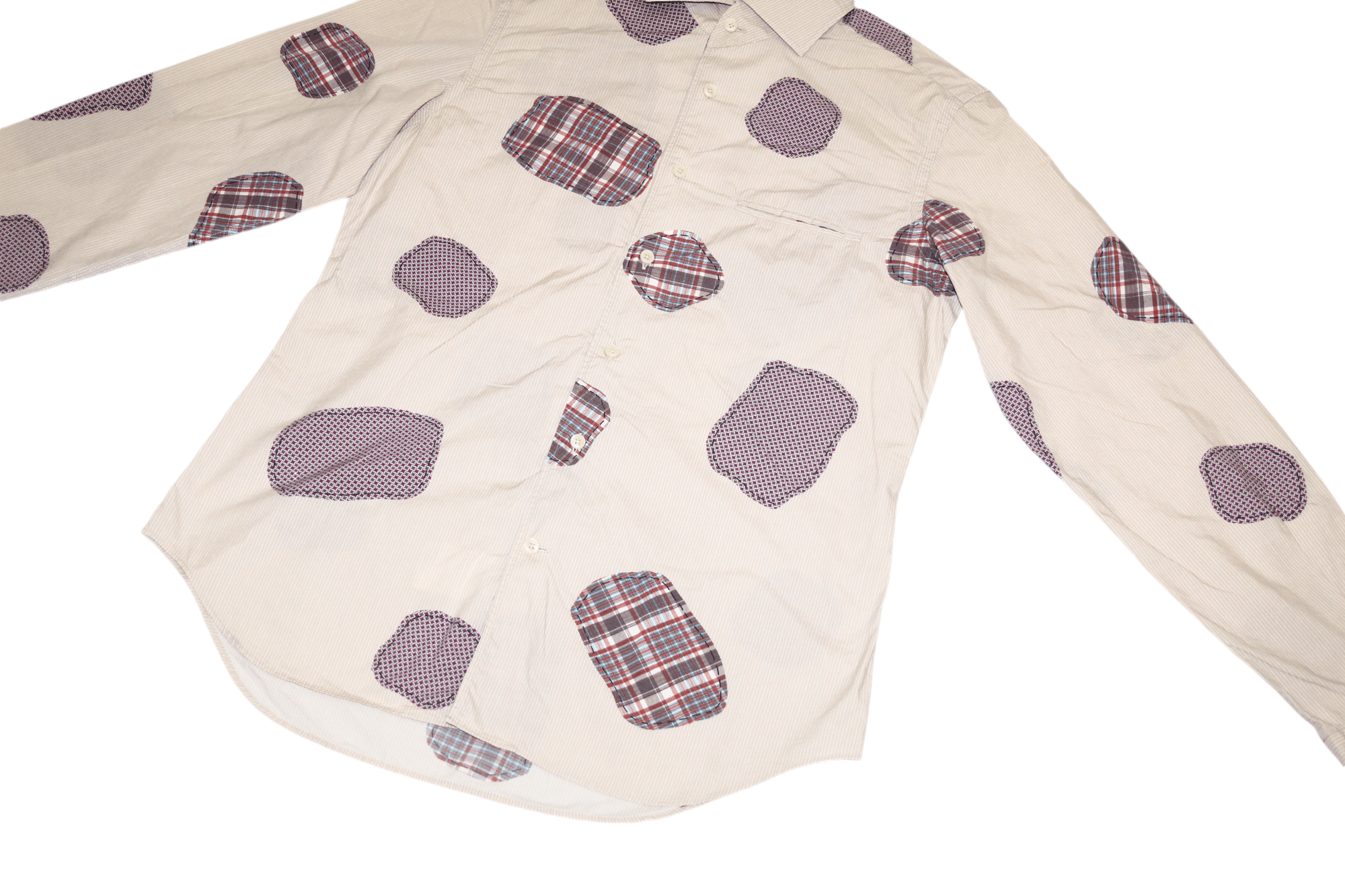Corneliani Corneliani ID Boro Patchwork Cutaway collar casual shirt Size US M / EU 48-50 / 2 - 7 Thumbnail